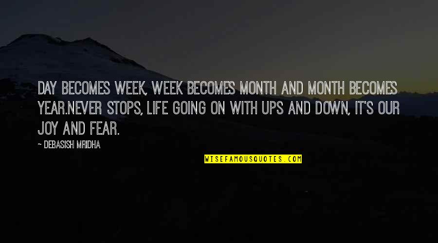 Fear And Happiness Quotes By Debasish Mridha: Day becomes week, week becomes month and month Fear And Happiness Quotes By Debasish Mridha: Day becomes week, week becomes month and month