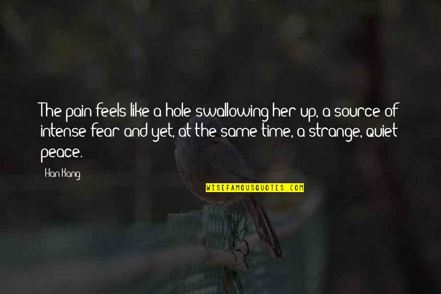 Fear And Pain Quotes By Han Kang: The pain feels like a hole swallowing her