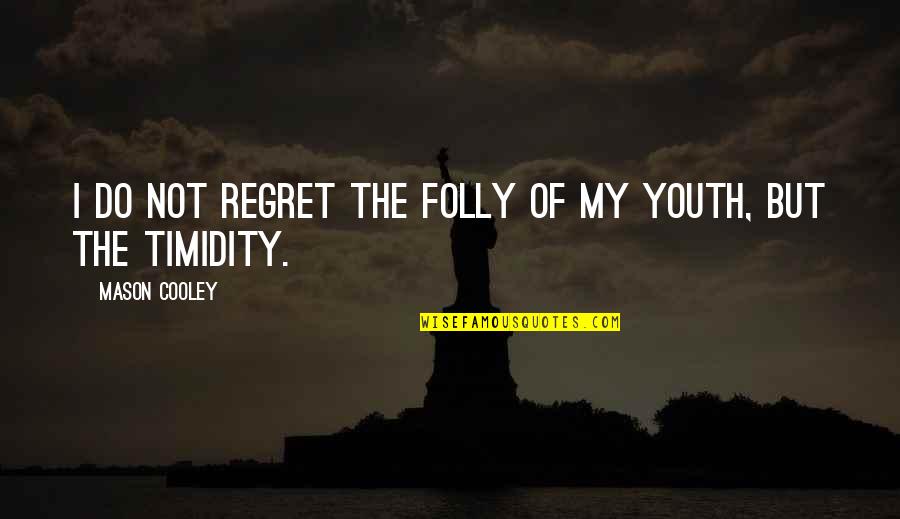 Fear And Regret Quotes By Mason Cooley: I do not regret the folly of my