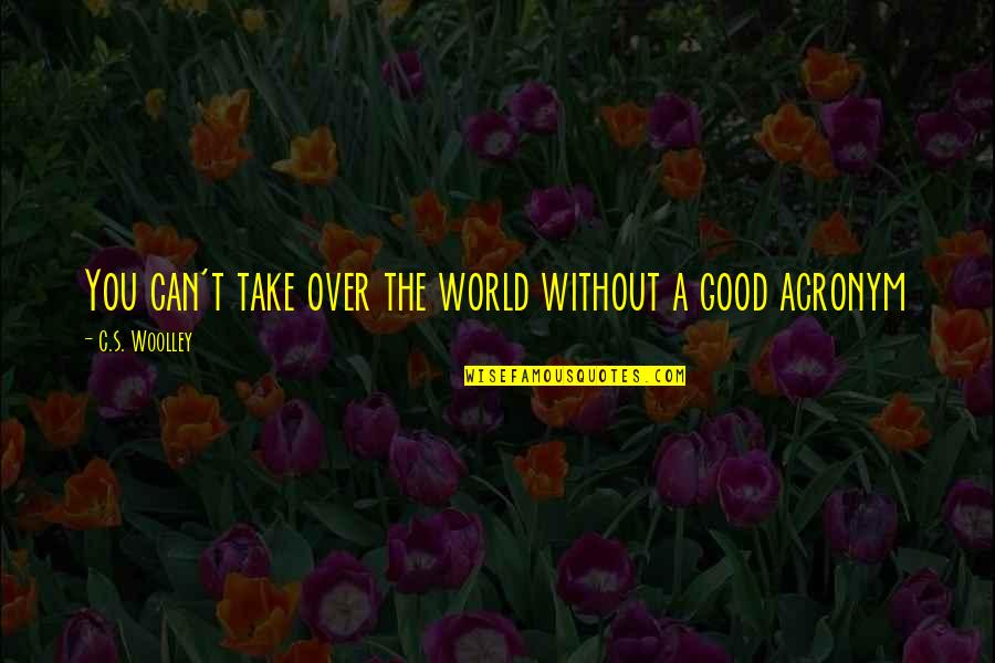 Fear Appeal Quotes By C.S. Woolley: You can't take over the world without a