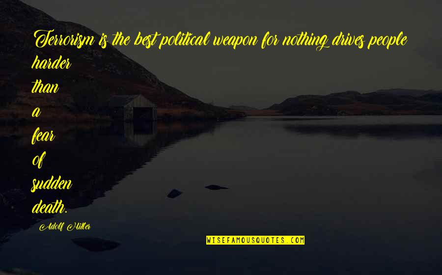 Fear Death Quotes By Adolf Hitler: Terrorism is the best political weapon for nothing
