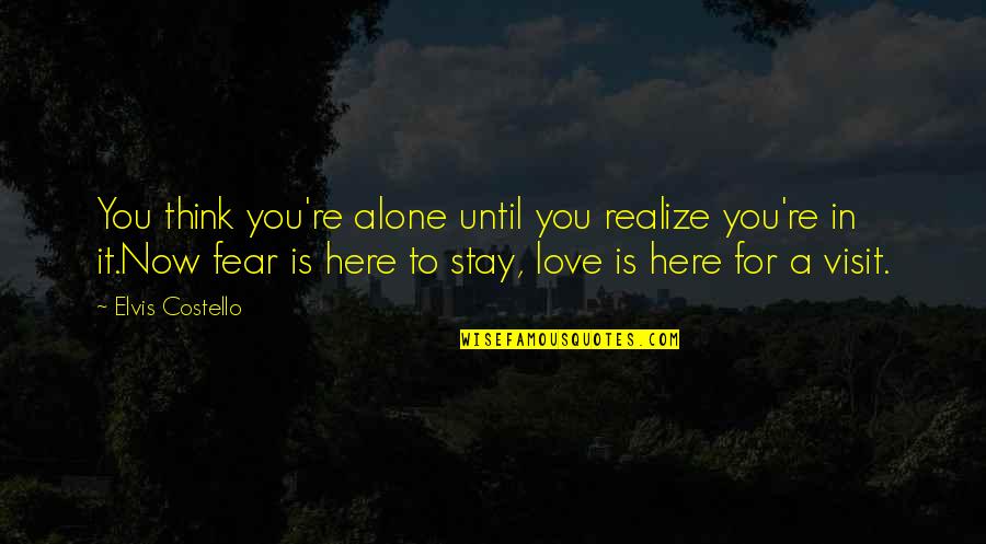Fear For Love Quotes By Elvis Costello: You think you're alone until you realize you're