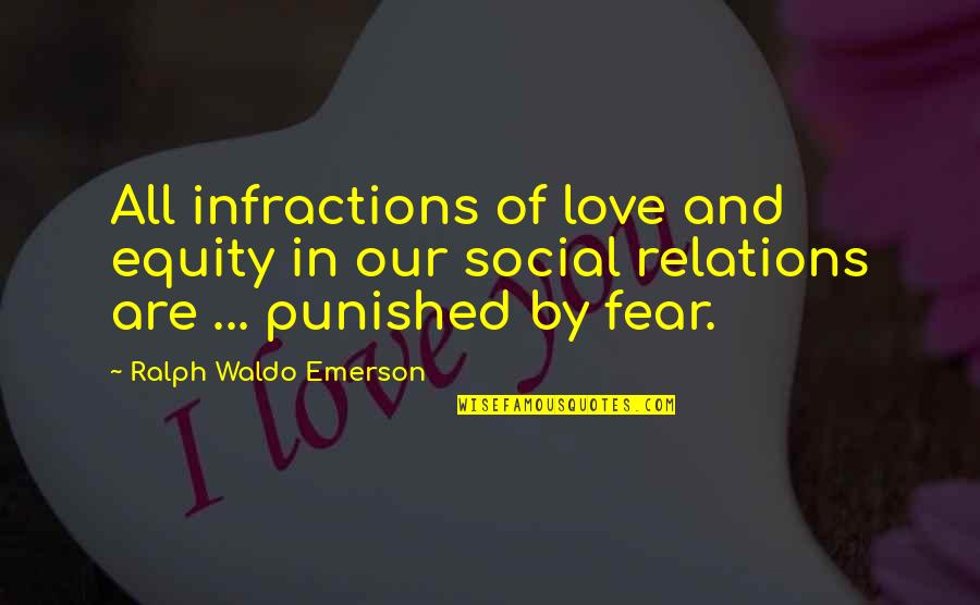 Fear In Love Quotes By Ralph Waldo Emerson: All infractions of love and equity in our