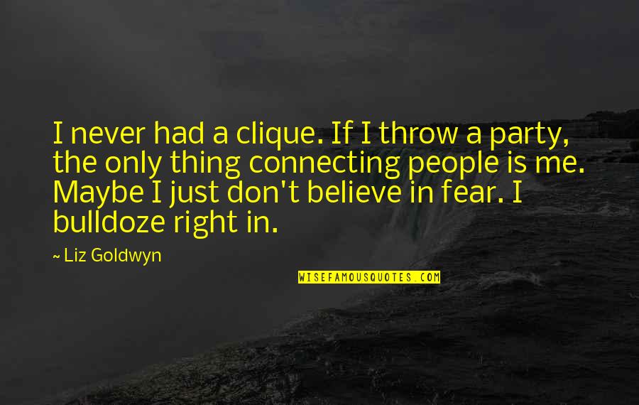 Fear Is Just Quotes By Liz Goldwyn: I never had a clique. If I throw