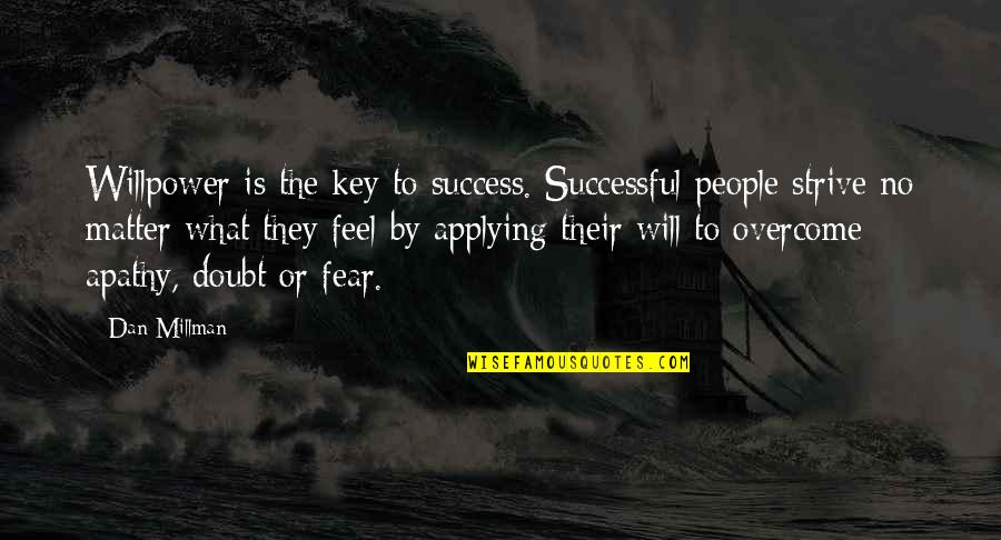 Fear Is The Key Quotes By Dan Millman: Willpower is the key to success. Successful people