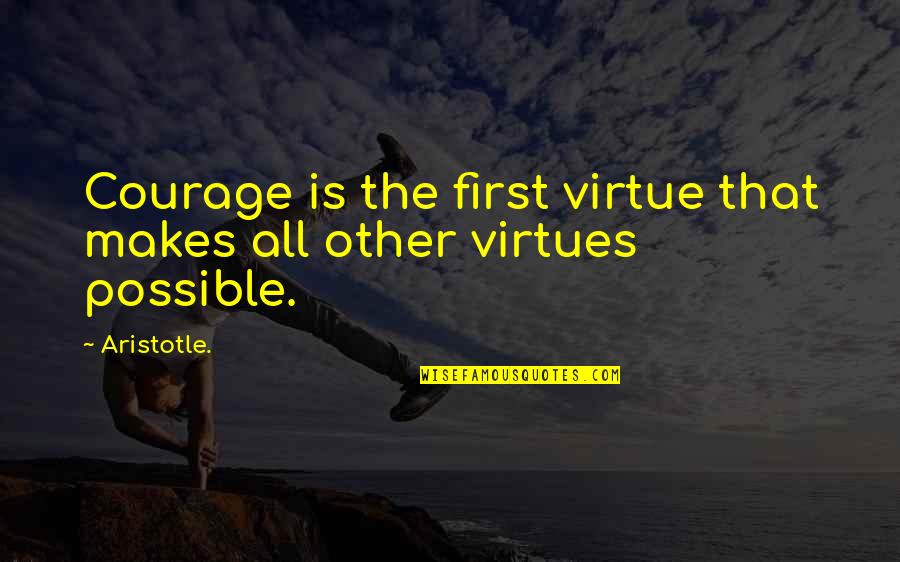 Fear Michael Grant Quotes By Aristotle.: Courage is the first virtue that makes all