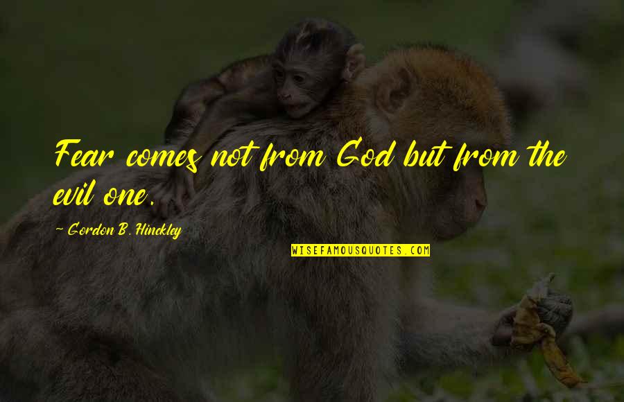Fear No Evil Quotes By Gordon B. Hinckley: Fear comes not from God but from the