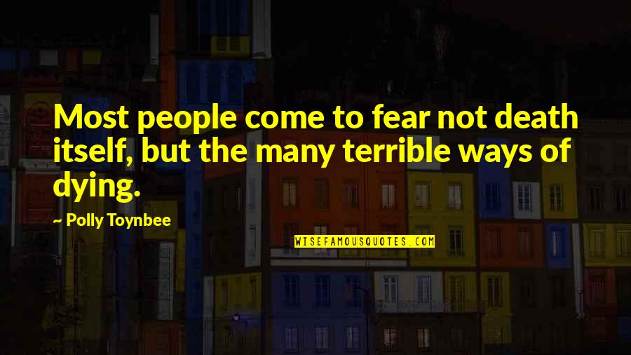 Fear Of Death And Dying Quotes By Polly Toynbee: Most people come to fear not death itself,