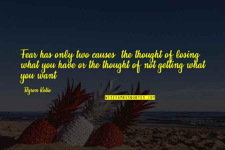 Fear Of Losing Quotes By Byron Katie: Fear has only two causes: the thought of