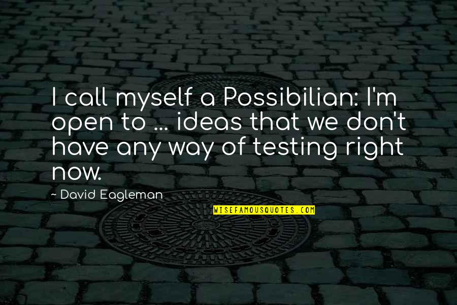 Fear Of The Unknown Lord Of The Flies Quotes By David Eagleman: I call myself a Possibilian: I'm open to