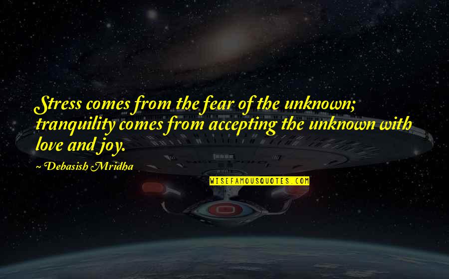 Fear Of The Unknown Quotes By Debasish Mridha: Stress comes from the fear of the unknown;