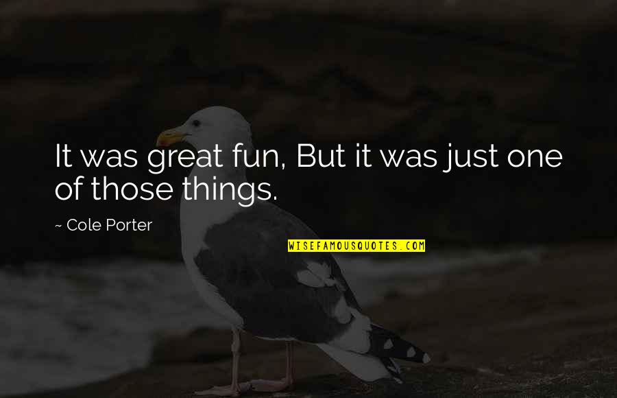 Fear Of What Others Think Of You Quotes By Cole Porter: It was great fun, But it was just