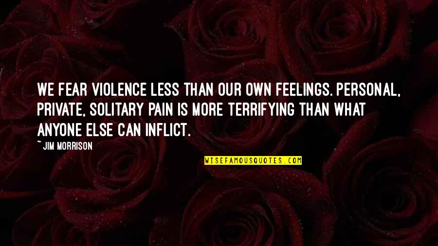 Fear Pain Quotes By Jim Morrison: We fear violence less than our own feelings.