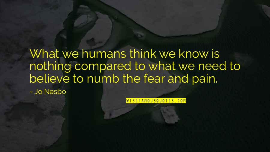 Fear Pain Quotes By Jo Nesbo: What we humans think we know is nothing
