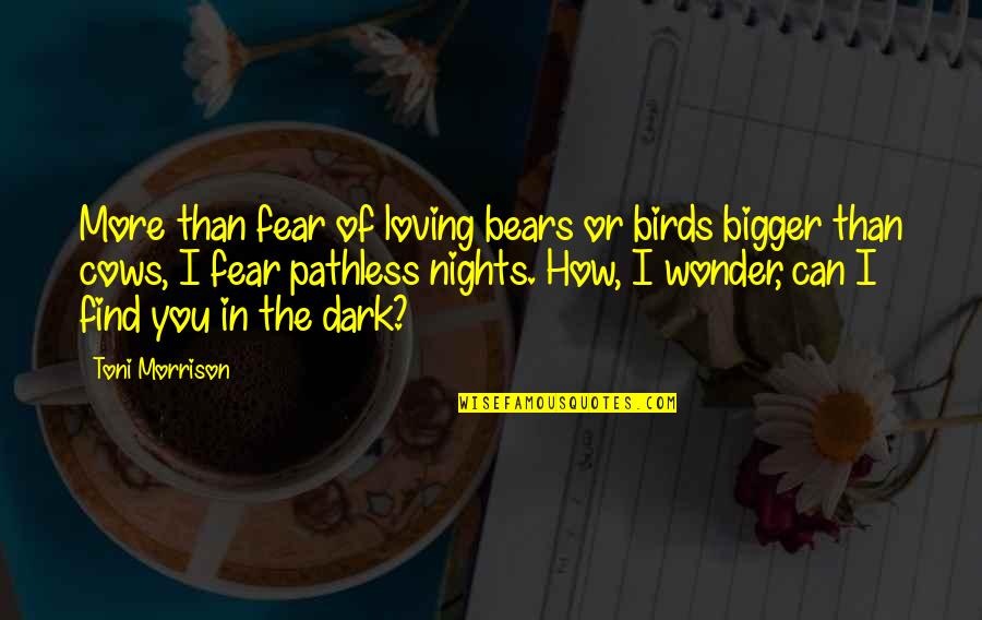 Fear The Dark Quotes By Toni Morrison: More than fear of loving bears or birds