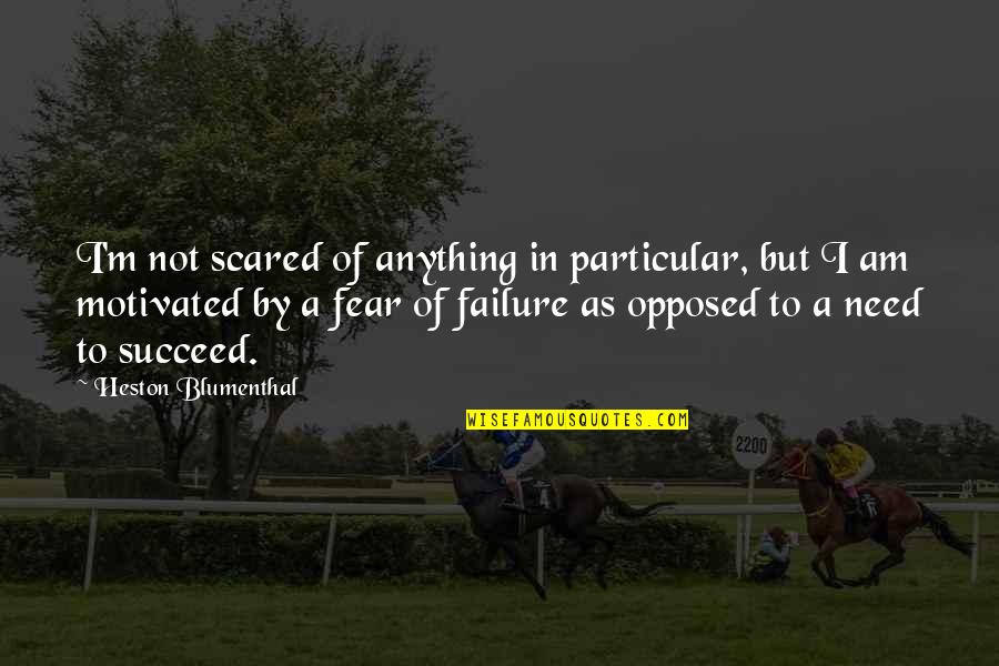 Fear To Failure Quotes By Heston Blumenthal: I'm not scared of anything in particular, but