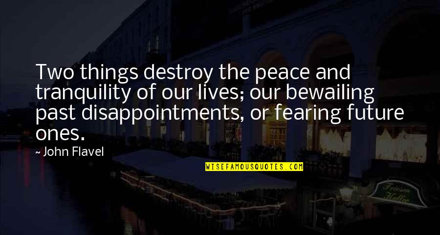 Fearing The Future Quotes By John Flavel: Two things destroy the peace and tranquility of