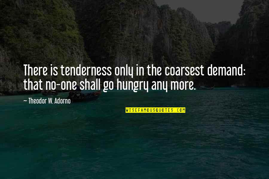 Fearless Youth Quotes By Theodor W. Adorno: There is tenderness only in the coarsest demand: