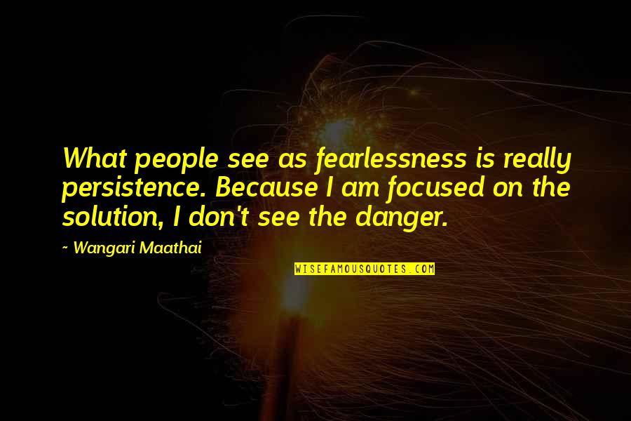 Fearlessness Quotes By Wangari Maathai: What people see as fearlessness is really persistence.