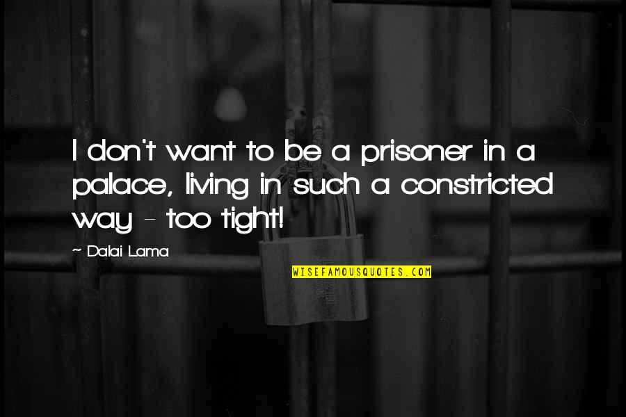 Fearthat Quotes By Dalai Lama: I don't want to be a prisoner in