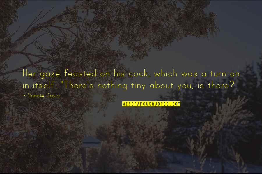 Feasted Over Quotes By Vonnie Davis: Her gaze feasted on his cock, which was