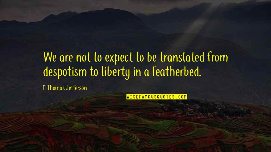 Featherbed Quotes By Thomas Jefferson: We are not to expect to be translated