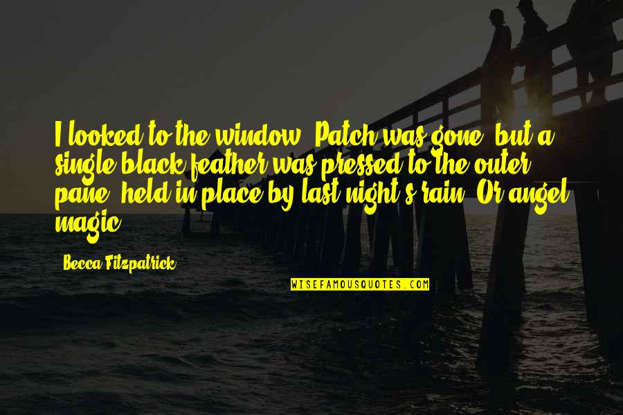 Feather'd Quotes By Becca Fitzpatrick: I looked to the window. Patch was gone,