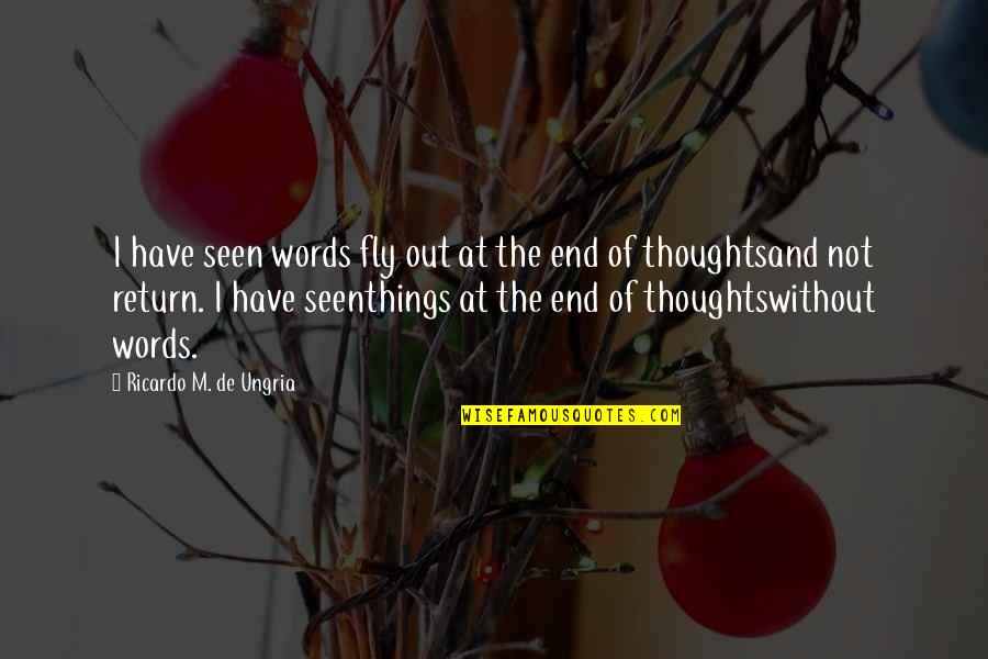 Feathers And Love Quotes By Ricardo M. De Ungria: I have seen words fly out at the