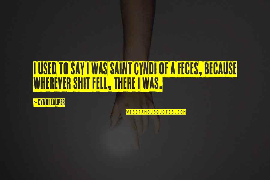 Feces Quotes By Cyndi Lauper: I used to say I was Saint Cyndi