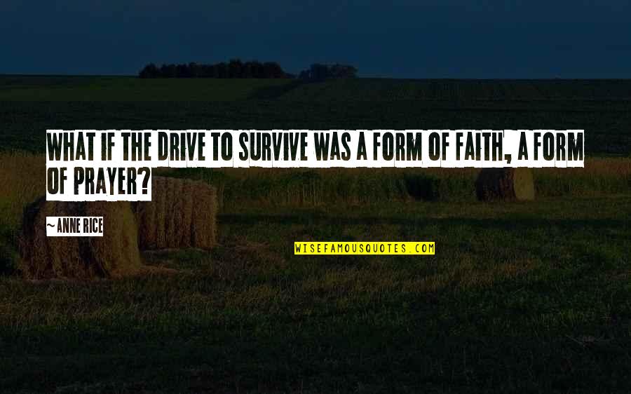 Fechner Md Quotes By Anne Rice: What if the drive to survive was a