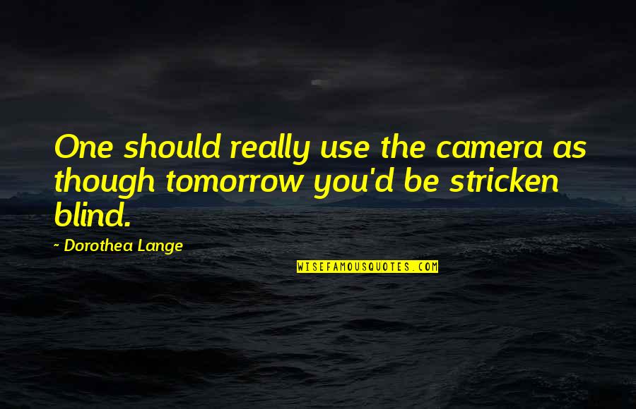 Fecundidad Diccionario Quotes By Dorothea Lange: One should really use the camera as though