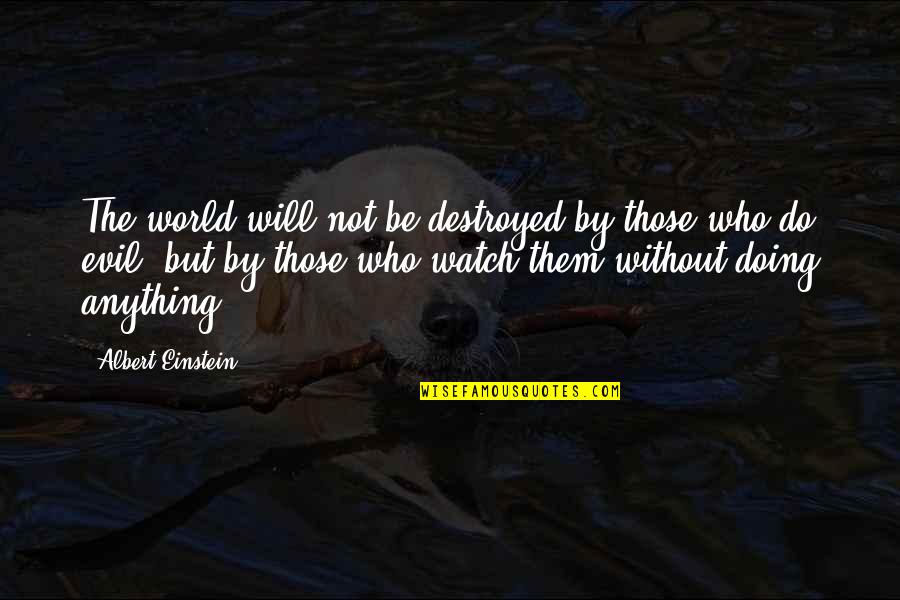 Fedecking Quotes By Albert Einstein: The world will not be destroyed by those