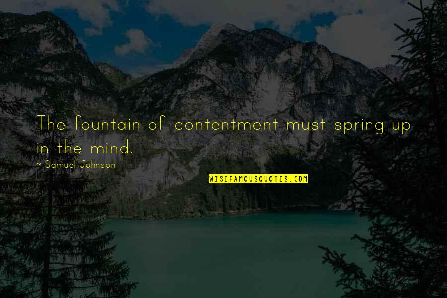 Federal Emergency Relief Administration Quotes By Samuel Johnson: The fountain of contentment must spring up in