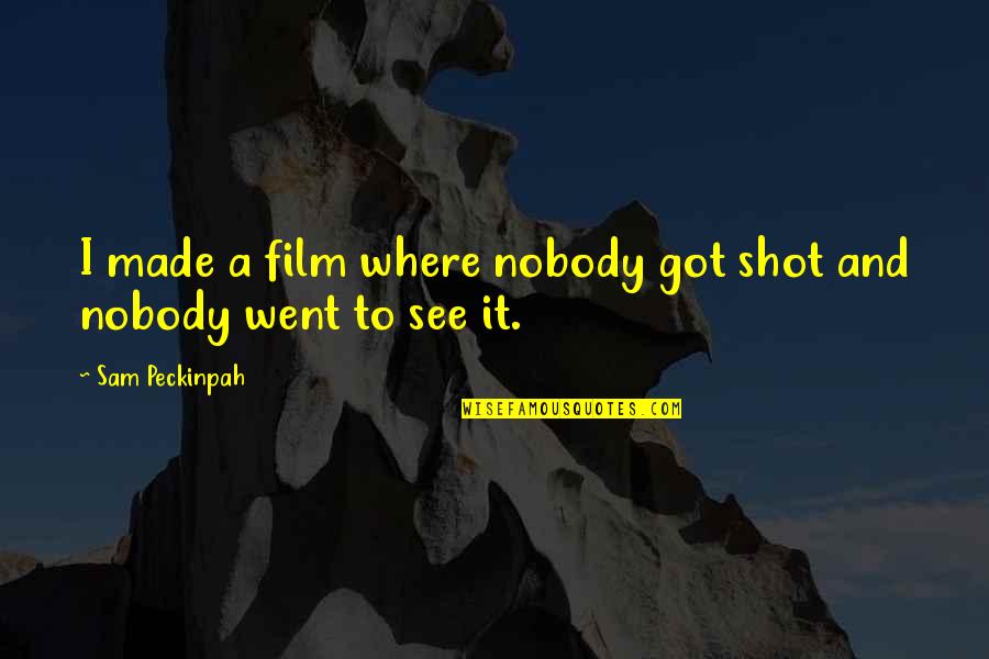 Federalism Brainy Quotes By Sam Peckinpah: I made a film where nobody got shot