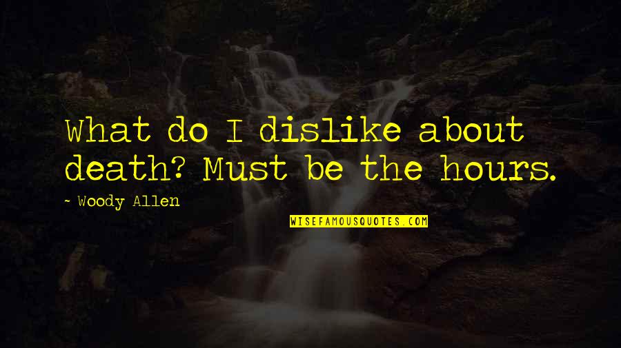 Federalism In The Constitution Quotes By Woody Allen: What do I dislike about death? Must be