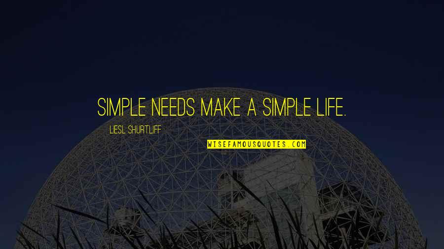 Federant Quotes By Liesl Shurtliff: Simple needs make a simple life.