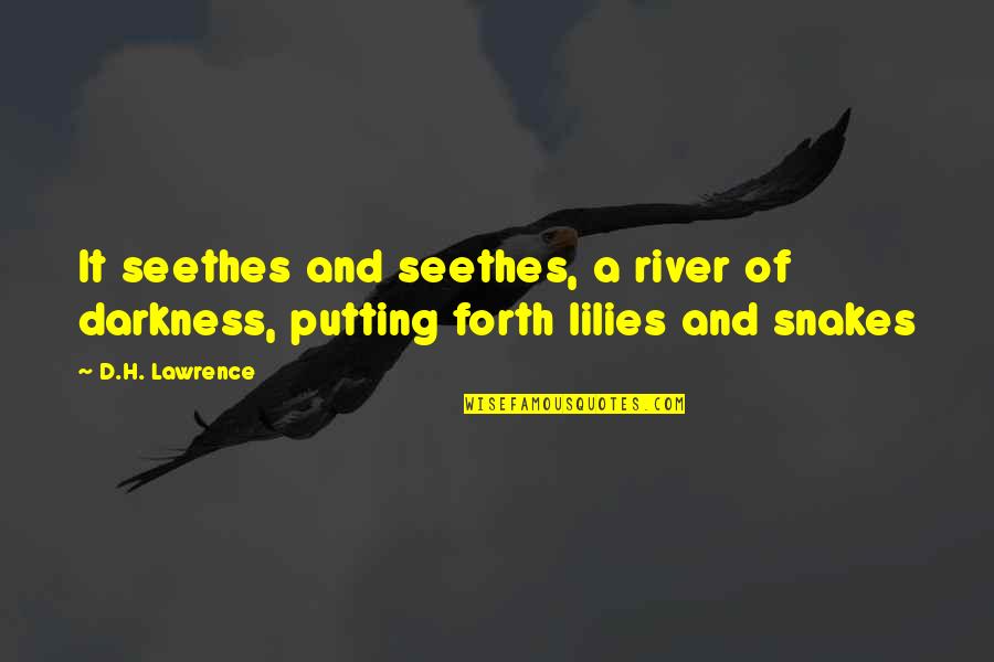 Federbett Quotes By D.H. Lawrence: It seethes and seethes, a river of darkness,