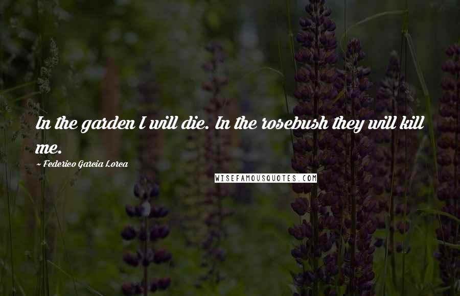 Federico Garcia Lorca quotes: In the garden I will die. In the rosebush they will kill me.