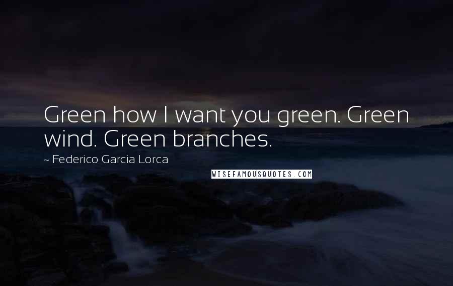 Federico Garcia Lorca quotes: Green how I want you green. Green wind. Green branches.