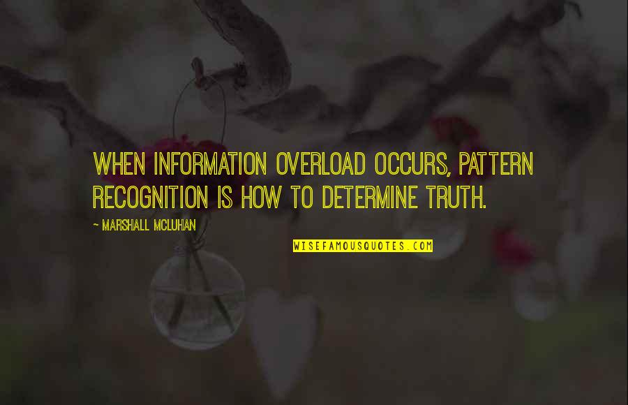 Federoff Carolyn Quotes By Marshall McLuhan: When information overload occurs, pattern recognition is how