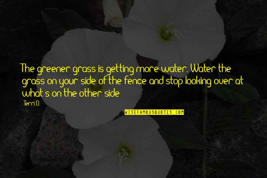 Fedoras For Sale Quotes By Terri D.: The greener grass is getting more water. Water Fedoras For Sale Quotes By Terri D.: The greener grass is getting more water. Water
