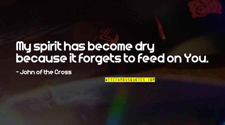 Feed The Spirit Quotes By John Of The Cross: My spirit has become dry because it forgets
