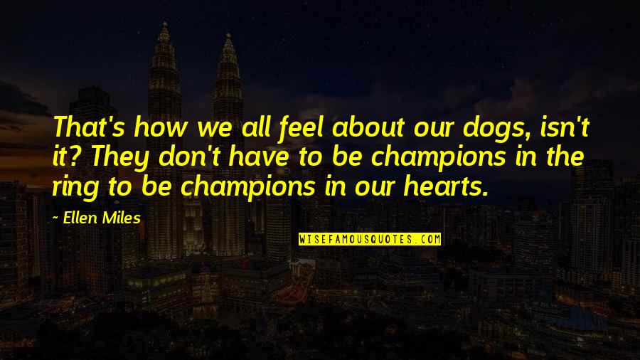 Feel About Quotes By Ellen Miles: That's how we all feel about our dogs, Feel About Quotes By Ellen Miles: That's how we all feel about our dogs,