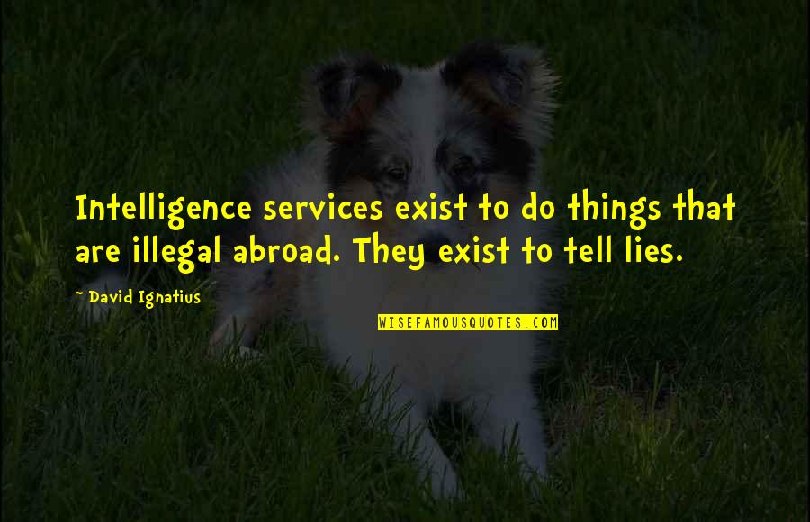 Feel Free To Be Yourself Quotes By David Ignatius: Intelligence services exist to do things that are