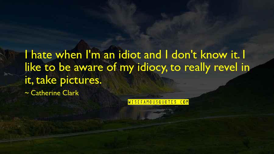 Feel Like Disappearing Quotes By Catherine Clark: I hate when I'm an idiot and I