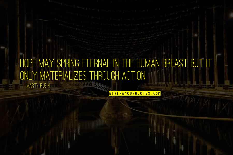 Feel Like Disappearing Quotes By Marty Rubin: Hope may spring eternal in the human breast