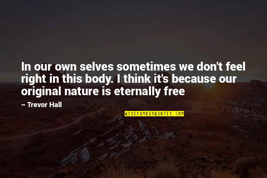 Feel Nature Quotes By Trevor Hall: In our own selves sometimes we don't feel