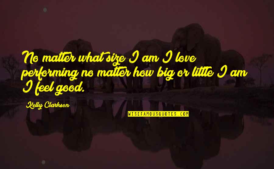 Feel No Love Quotes By Kelly Clarkson: No matter what size I am I love