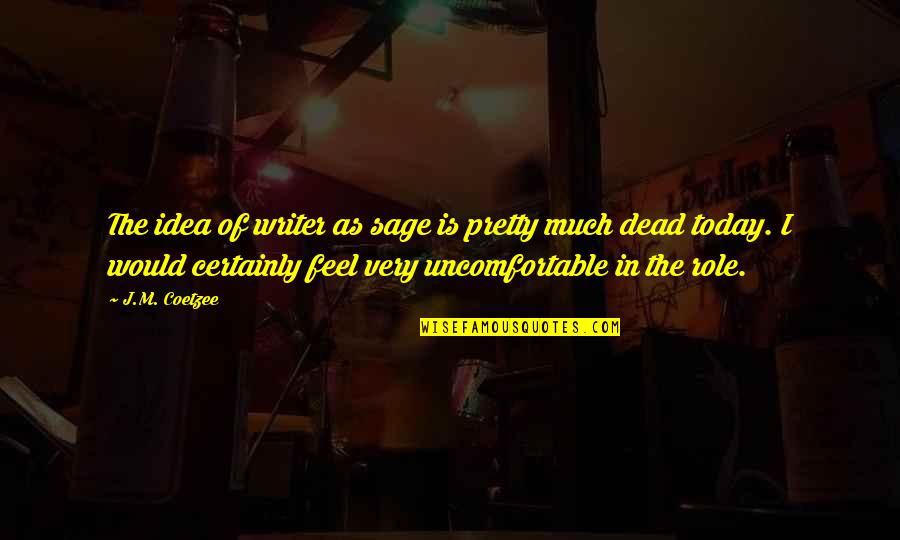 Feel Pretty Quotes By J.M. Coetzee: The idea of writer as sage is pretty Feel Pretty Quotes By J.M. Coetzee: The idea of writer as sage is pretty