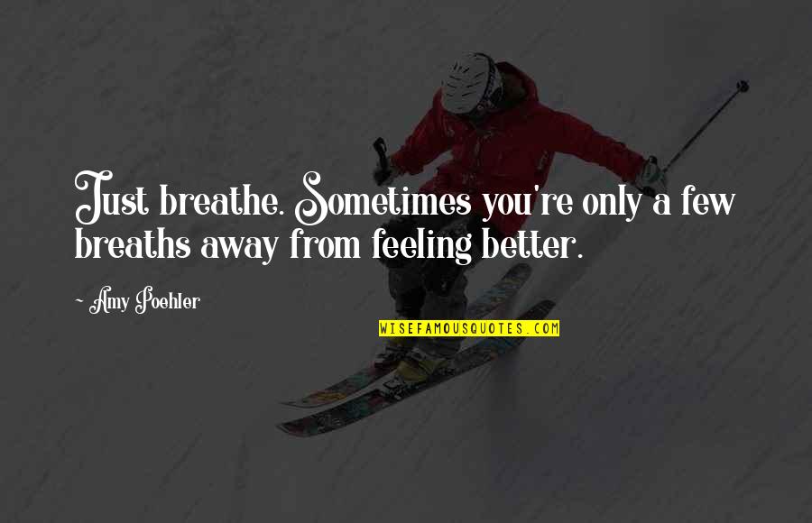 Feel So Little Among Trees Quotes By Amy Poehler: Just breathe. Sometimes you're only a few breaths